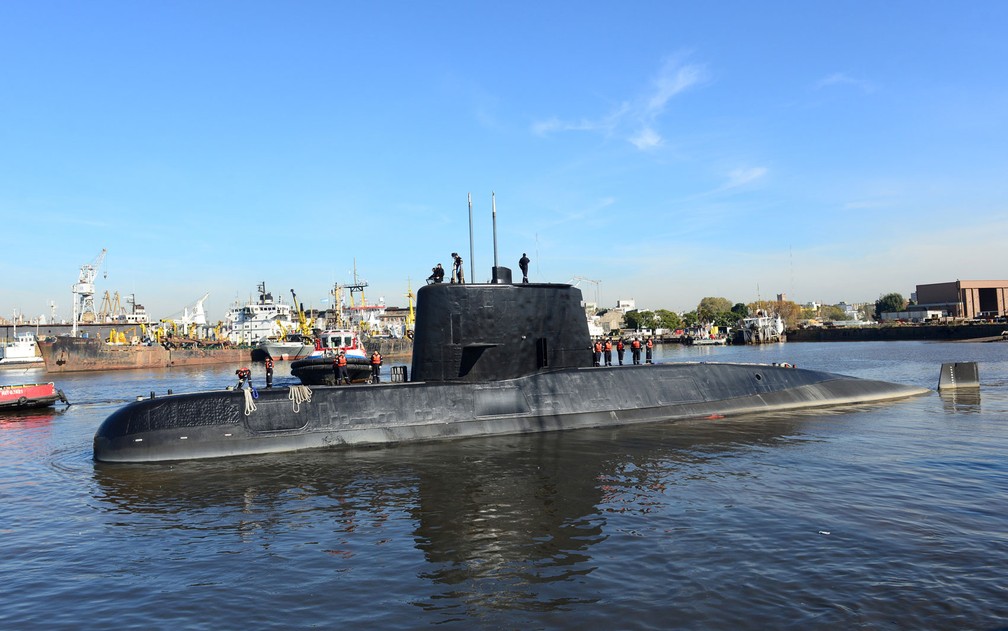 Foto de arquivo, feita em 2014, mostra o submarino ARA San Juan em Buenos Aires — Foto: Argentine Navy/Handout via Reuters